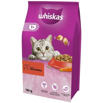 Krmivo pre mačky Whiskas 5900951014345 Dospelý Teľacie mäso 14 Kg