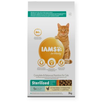 Krmivo pre mačky Eukanuba Vitality Adult Sterilised Kurča 3 Kg