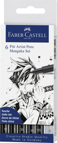 Faber Castell FC-167124 kresliace pero Faber-Castell Pitt umelecké pero Mangaka 6-dielne puzdro na c