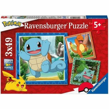 Sada 3 puzzle Pokémon Ravensburger 05586 Bulbasaur, Charmander & Squirtle 147 Kusy