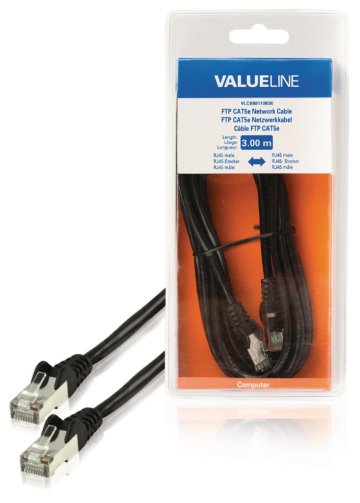 Valueline VLCB85110B30 FTP Cat5e sieťový kábel Rj45 samec – Rj45 samec 3,00 M čierny