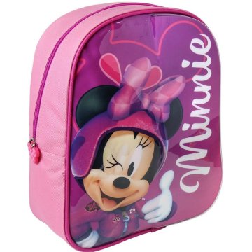 Batoh s myšou Disney Minnie s priestorom na písanie + 2 fixky 25x31x10 cm ružový