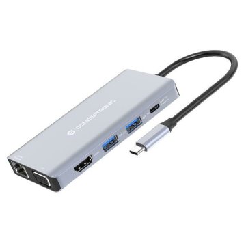 USB rozbočovač Conceptronic 110519307101 Sivá Viacfarebná 100 W