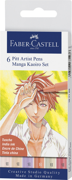 Faber Castell FC-167168 pero na kreslenie Faber-Castell Pitt Artist Pen Manga 6-dielne puzdro na cer