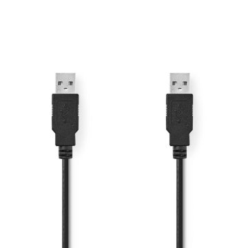 Nedis CCGT60000BK10 kábel USB 2.0 A samec – samec 1,0 M čierny