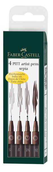 Faber Castell FC-167101 pero na kreslenie Faber-Castell Pitt umelecké pero 4-dielne puzdro na ceruzk