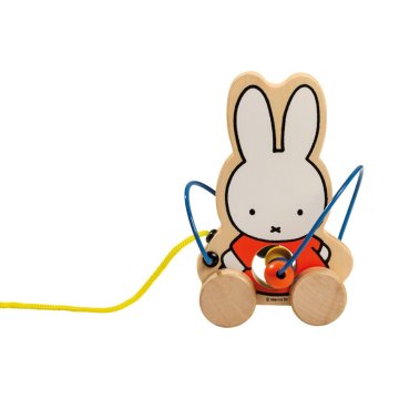 Drevená ťaháčik Miffy s korálkami