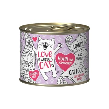 Krmivo pre mačky LOVE IS WHERE A CAT IS 2191340 Kurča 200 g