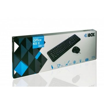 Klávesnica a myš Ibox OFFICE KIT II Čierna Monochromatická Anglicky QWERTY