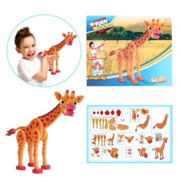 Toi-Toys 3D puzzle Žirafa Junior 31,5 cm penová oranžová 104-dielna