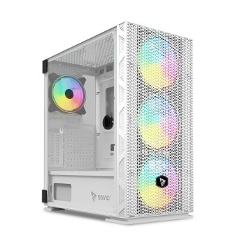 Počítačová skriňa ATX v prevedení midi-tower Savio RAPTOR WHITE X1 Čierna Viacfarebná