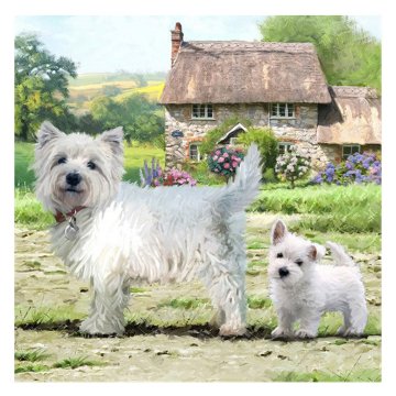 Craft Buddy Crystal Art Card West Highland Terriers 18x18 cm