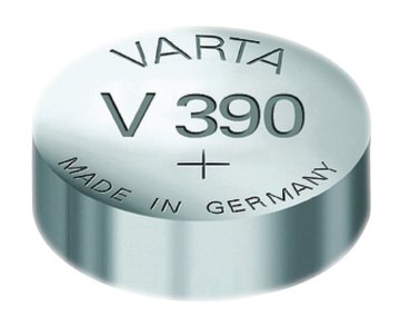 Strieborná gombíková batéria Varta V390