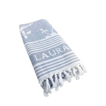 Laura Ashley Hamam uterák Elveden Midnight 90x180 cm Blue/White