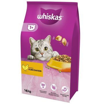 Krmivo pre mačky Whiskas Dospelý Kurča Rastlinný 14 Kg