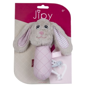 Jipy Rattle-Squeeze Dog Pink