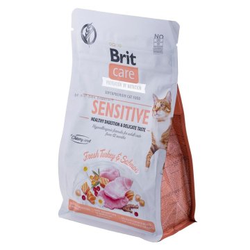 Krmivo pre mačky Brit Care Grain-Free Sensitive Dospelý Lososová Páv 400 g