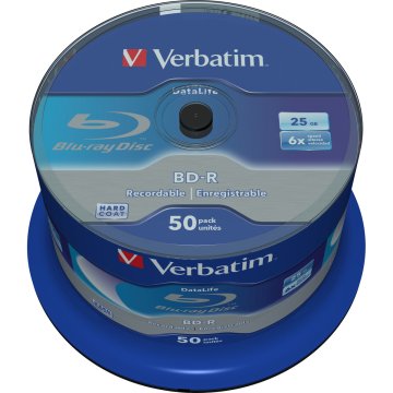 Blu-Ray BD-R Verbatim Datalife 50 kusov 25 GB 6x