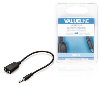 Stereo audio distribučný kábel Valueline VLAB22100B02 Jack 3,5 mm samec - 2 x 3,5 mm samica 0,20 M