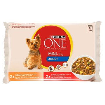 Mokré jedlo Purina One Kurča Teľacie mäso 4 x 100 g