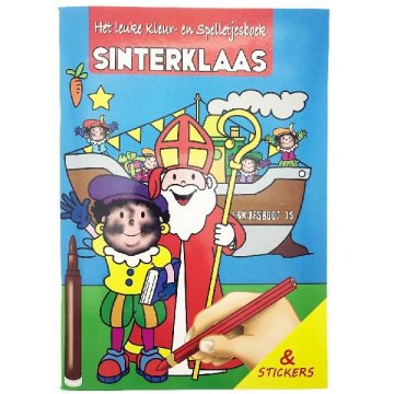 Sinterklaas Omaľovánka a Hry s nálepkami A4