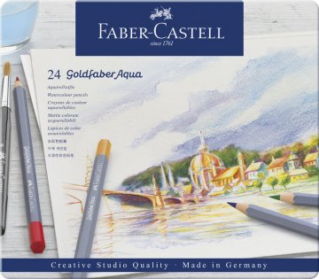 Faber Castell FC-114624 akvarelové farebné ceruzky Faber-Castell Goldfaber peračník 24 kusov