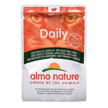 Krmivo pre mačky Almo Nature Nature Daily Teľacie mäso Baránok 70 L 70 g