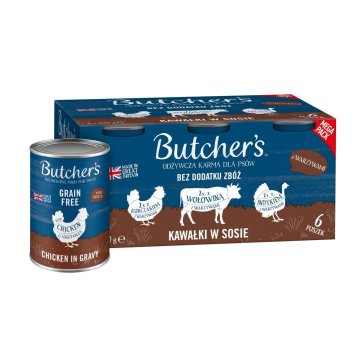 Mokré jedlo Butcher's BUTCHER S Original Mega pack Kurča 6 x 400 g