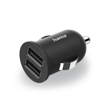 Hama 2-cestná USB nabíjačka Ovládanie cigariet Nabíjací adaptér do auta 2,4A/12W