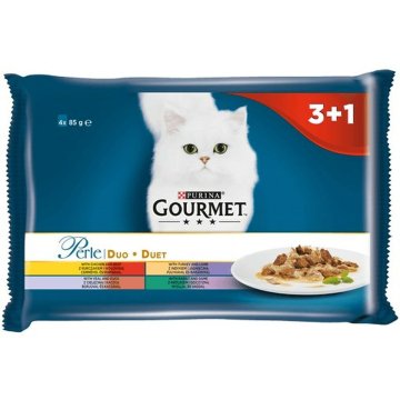 Krmivo pre mačky Purina Kurča Teľacie mäso Baránok Kačica Diviak Králik 4 x 85 g