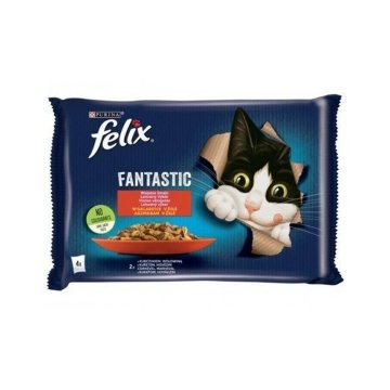 Krmivo pre mačky Purina Fantastic Kurča Teľacie mäso 340 g