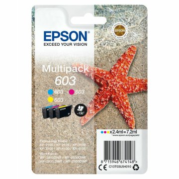 Originálne atramentové náplne Epson C13T03U54010 Azúrová/Purpurová/Žltá