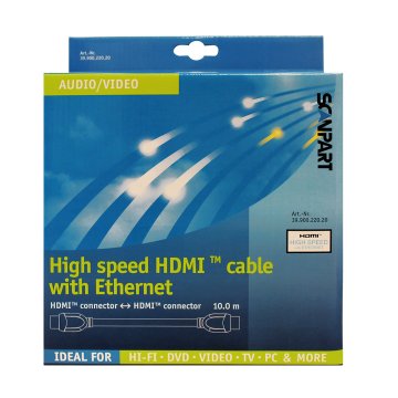 Vysokorýchlostný a ethernetový kábel Scanpart HDMI 10m