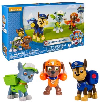 Akčný balíček Paw Patrol 3 šteniatka Rockyen Zuma a Chase