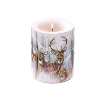 Ambiente Wilderness Stag Pillar Candle 75 Burning Hours 10x12 cm