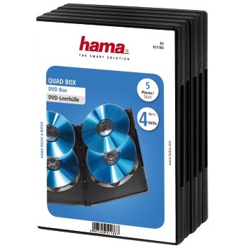 Hama DVD Quad Box 4DVD Black 5 Pack