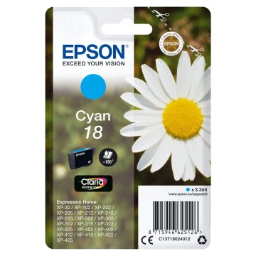 Originálne atramentové náplne Epson C13T18024012 Modrá Azúrová