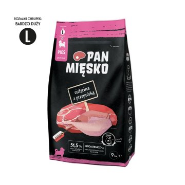 Krmivo PAN MIĘSKO L Teľacie mäso 9 kg