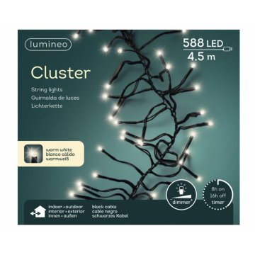 Lumineo Cluster In/Outdoor LED Lighting Cord 588 Svetiel 450 cm Teplá biela