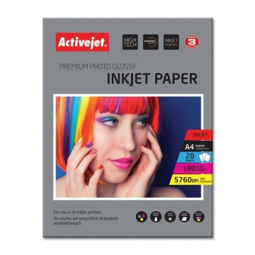 Lesklý Fotografický Papier Activejet AP4-180G20 A4 20 Listy 21 x 29,7 cm