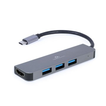 USB-C Hub 4 Porty GEMBIRD A-CM-COMBO2-01 Biela Sivá