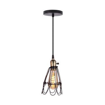 Homestyle Pro MK006-B Priemyselná závesná lampa 19x23 cm Čierna/kov