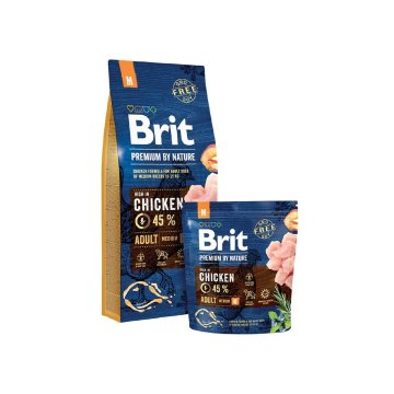 Krmivo Brit Premium by Nature Medium Dospelý Jablko Kurča Kukurica 15 kg