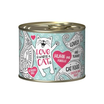 Krmivo pre mačky LOVE IS WHERE A CAT IS 2191740 Kurča 200 g