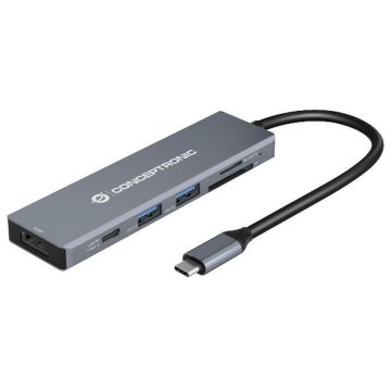 USB rozbočovač Conceptronic 110520207101 Sivá 100 W