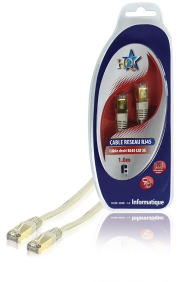 HQ HQBF-M081-1.0 Cat5e Utp sieťový kábel Rj45 (8/8) Samec - Rj45 (8/8) Samec 1,00 M sivý