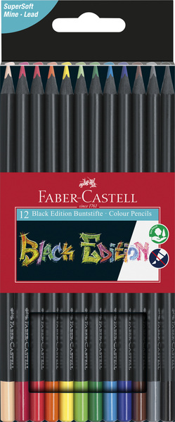 Faber Castell FC-116412 Farebné ceruzky Black Edition v kufríku 12 kusov