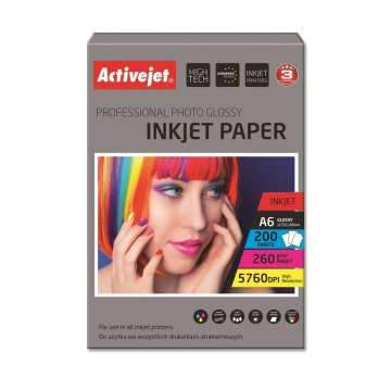 Lesklý Fotografický Papier Activejet AP6-260GR200 A6 200 Listy