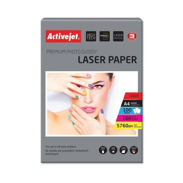 Lesklý Fotografický Papier Activejet AP4-160G100L A4 100 Listy 21 x 29,7 cm