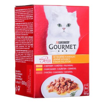 Krmivo pre mačky Purina Gourmet Kurča Páv Kačica 6 x 50 g